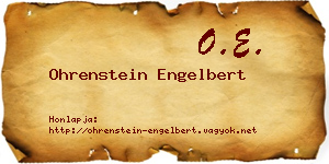 Ohrenstein Engelbert névjegykártya